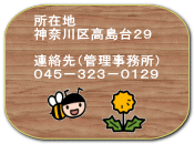 　　所在地 　　神奈川区高島台２９  　　連絡先（管理事務所） 　　０４５－３２３－０１２９